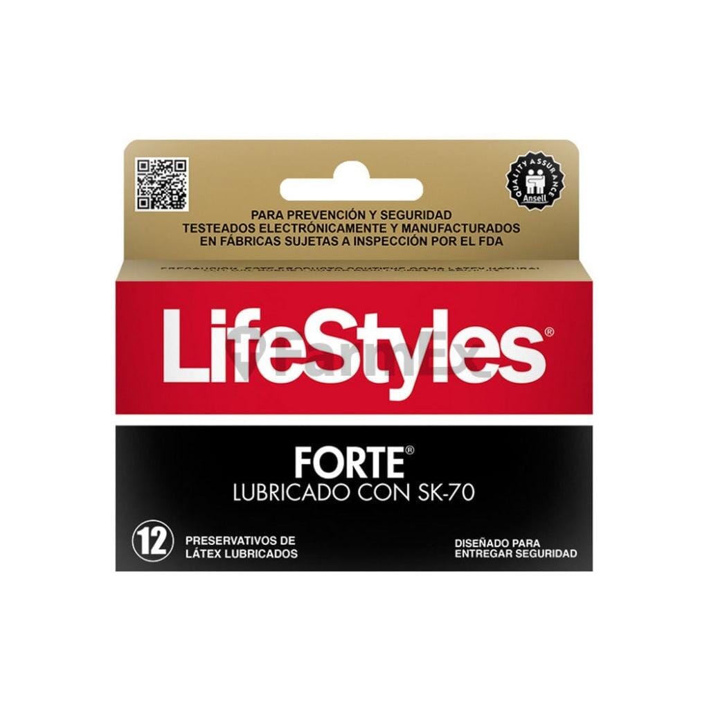Lifestyles Forte Lubricado con SK-70 x 12 unidades Farmex-Pluxee-Persistente