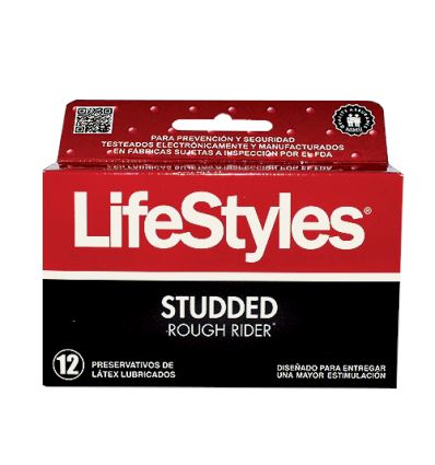 Lifestyles Studded Rough Rider x 12 Preservativos.