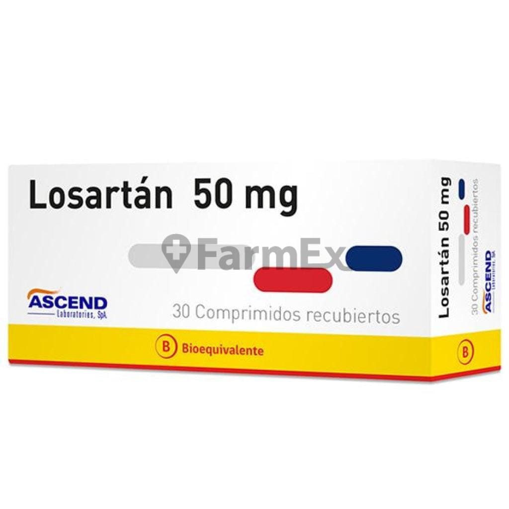 Losartan Potásico 50 mg x 30 Comprimidos susc-1 de 6 meses Farmex-Suscripciones-Persistente