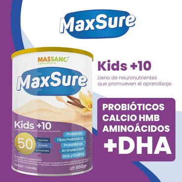 MAXSURE KIDS +10 Vainilla 850G Massano