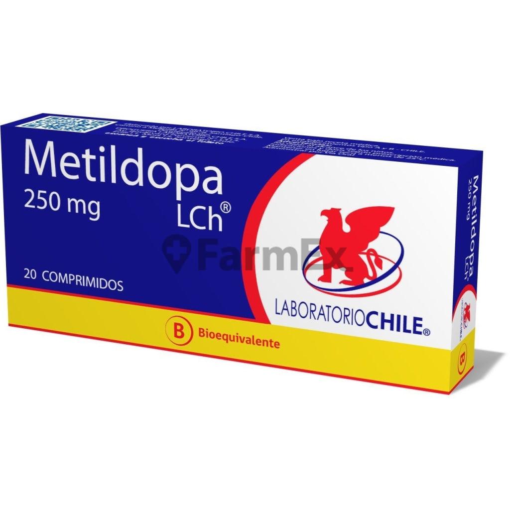 Metildopa 250 mg x 20 comprimidos.