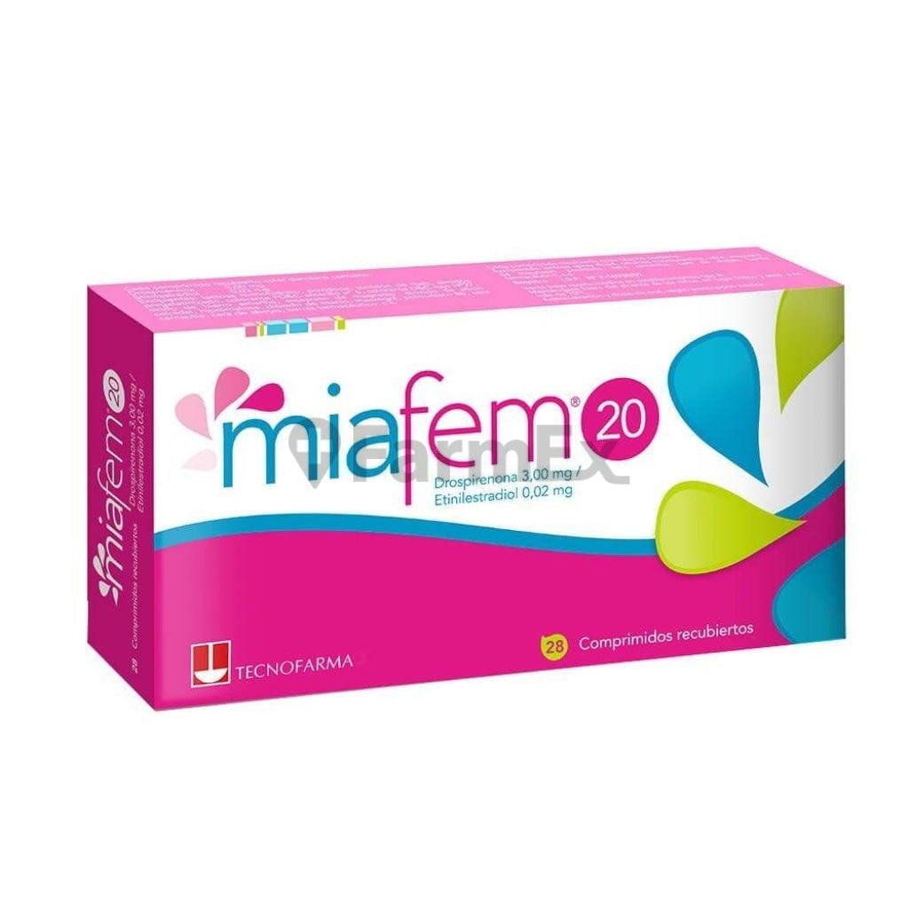 Miafem 20 x 28 comprimidos susc-1 de 3 meses Farmex-Suscripciones-Persistente