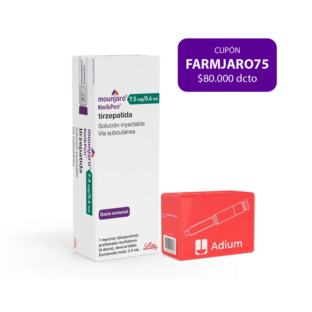 Mounjaro Tirzepatida 7.5mg/0.6ml Inyectable 1 Dispositivo + agujas.