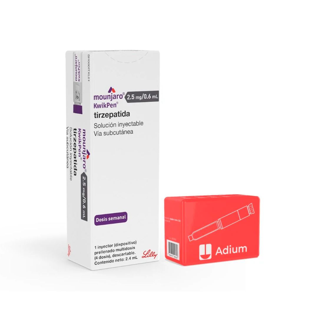 Mounjaro Tirzepatida 2.5mg/0.6ml Inyectable 1 Dispositivo + agujas.