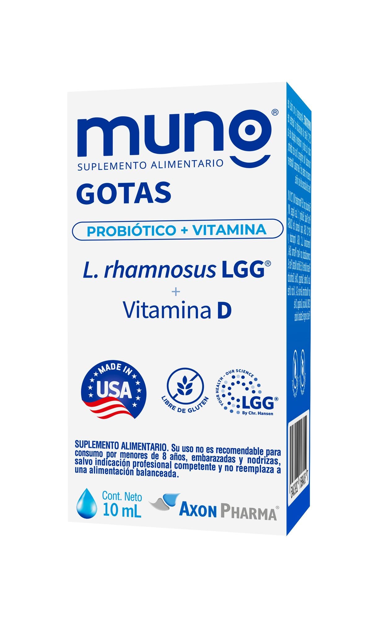 Muno Gotas Probioticos + Vitamina D x 10 mL 30 Dosis AXON PHARMA