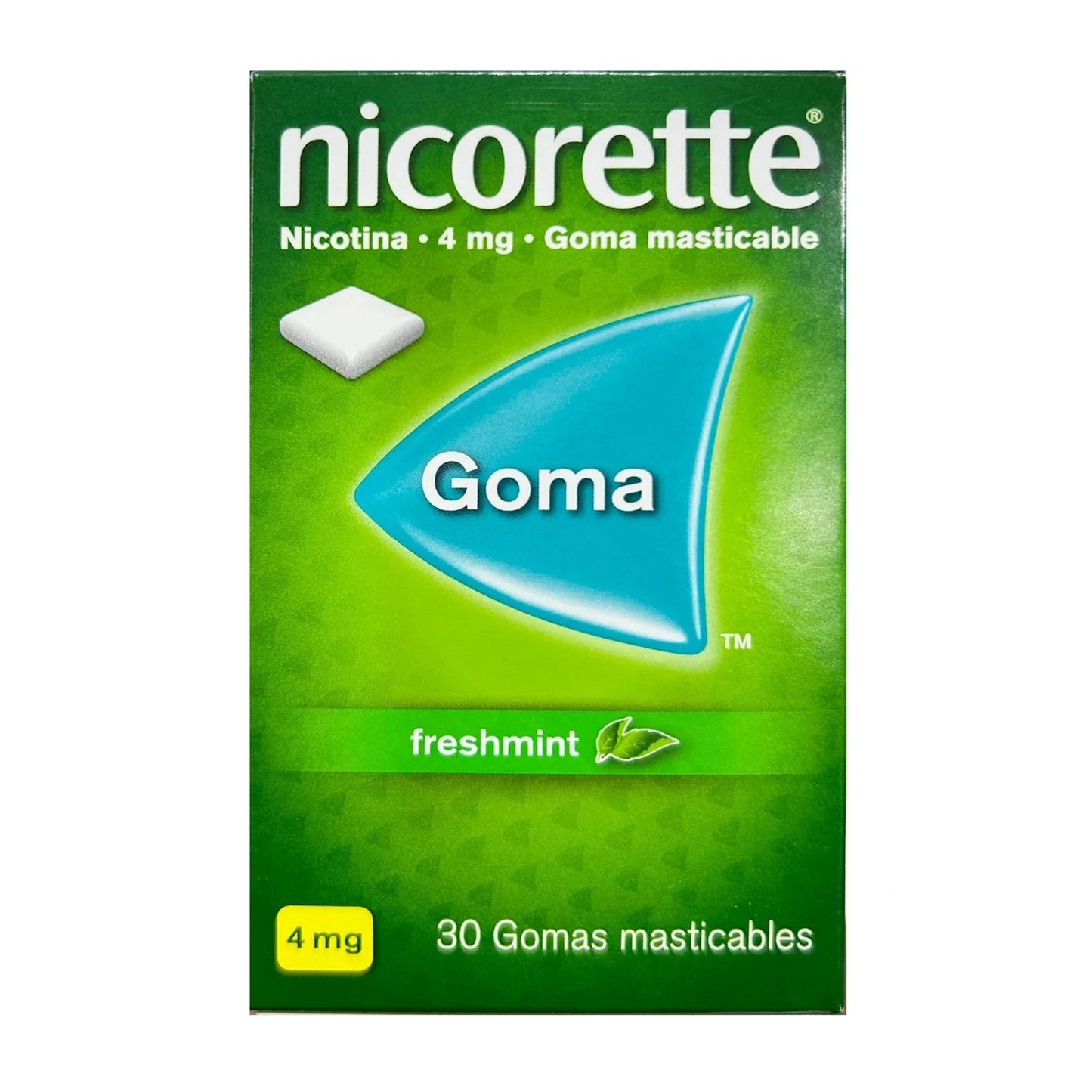 Nicorette 4 mg x 30 gomas masticables.