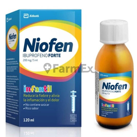 Niofen Forte Suspension Oral 200 mg / 5 mL x 120 mL Farmex-MiaHealth-Persistente