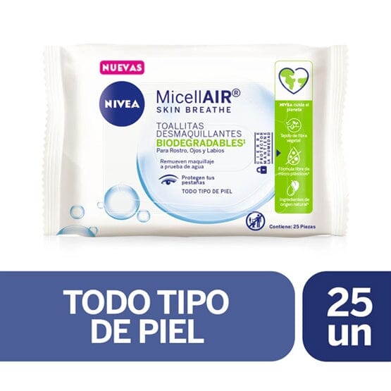 Nivea Toallitas Desmaquillantes "MicellAir" x 25 und NIVEA