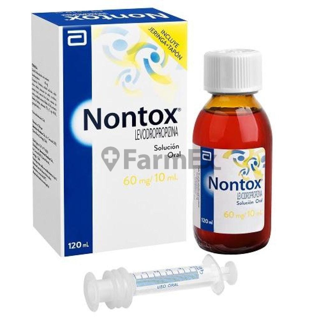 Nontox Solución Oral 60 mg / 10 mL x 120 mL Farmex-Pluxee-Persistente