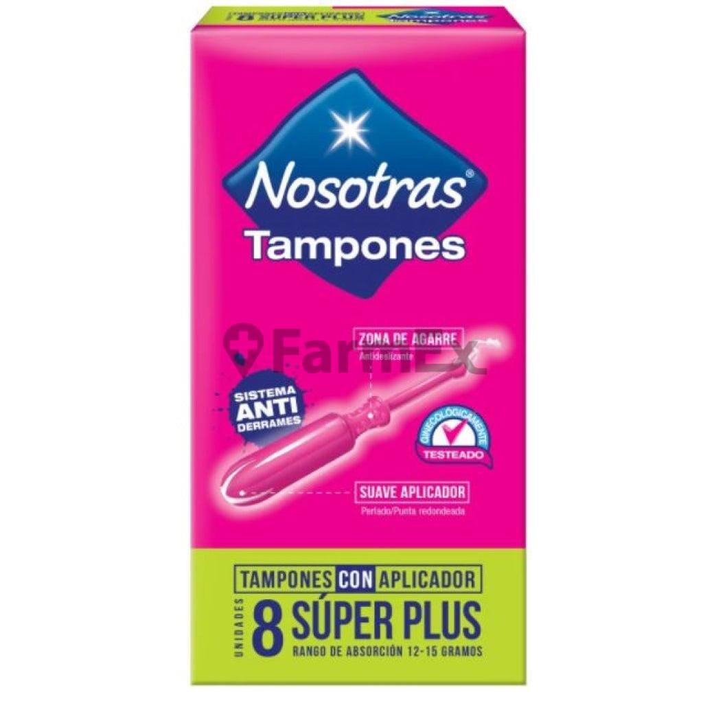Nosotras "Tampones Con Aplicador Super Plus" x 8 tampones Farmex-Pluxee-Persistente