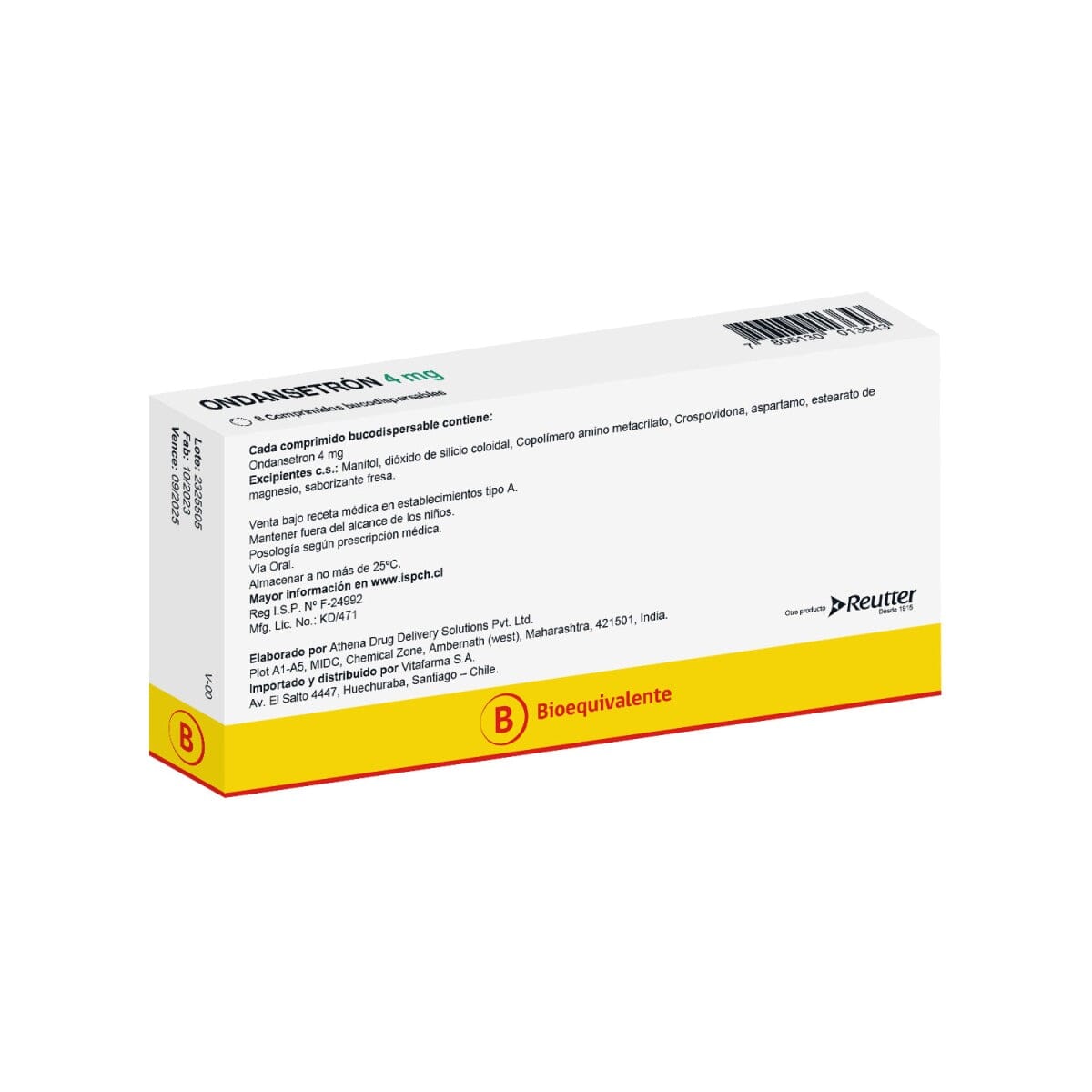Ondansetron 4 mg x 10 comprimidos bucodispersables "Ley Cenabast" Vitafarma