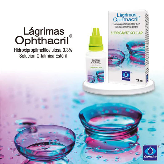 Ophthacril 0.3% x 15 mL Lubricante Ocular 2X1 (HASTA AGOTAR STOCK) OPHTHA