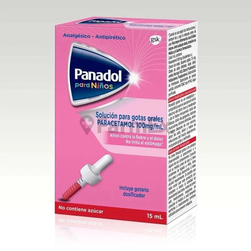Panadol Gotas 100 mg / mL x 15 mL.