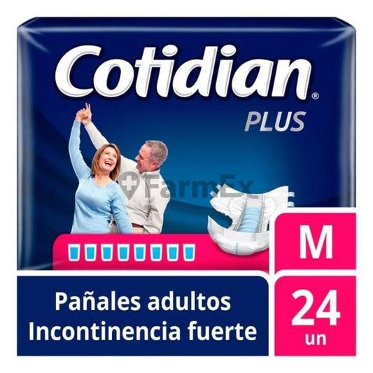 Pañal adulto Cotidian Plus "Talla M" x 24 unidades Farmex-VidaTres-Persistente