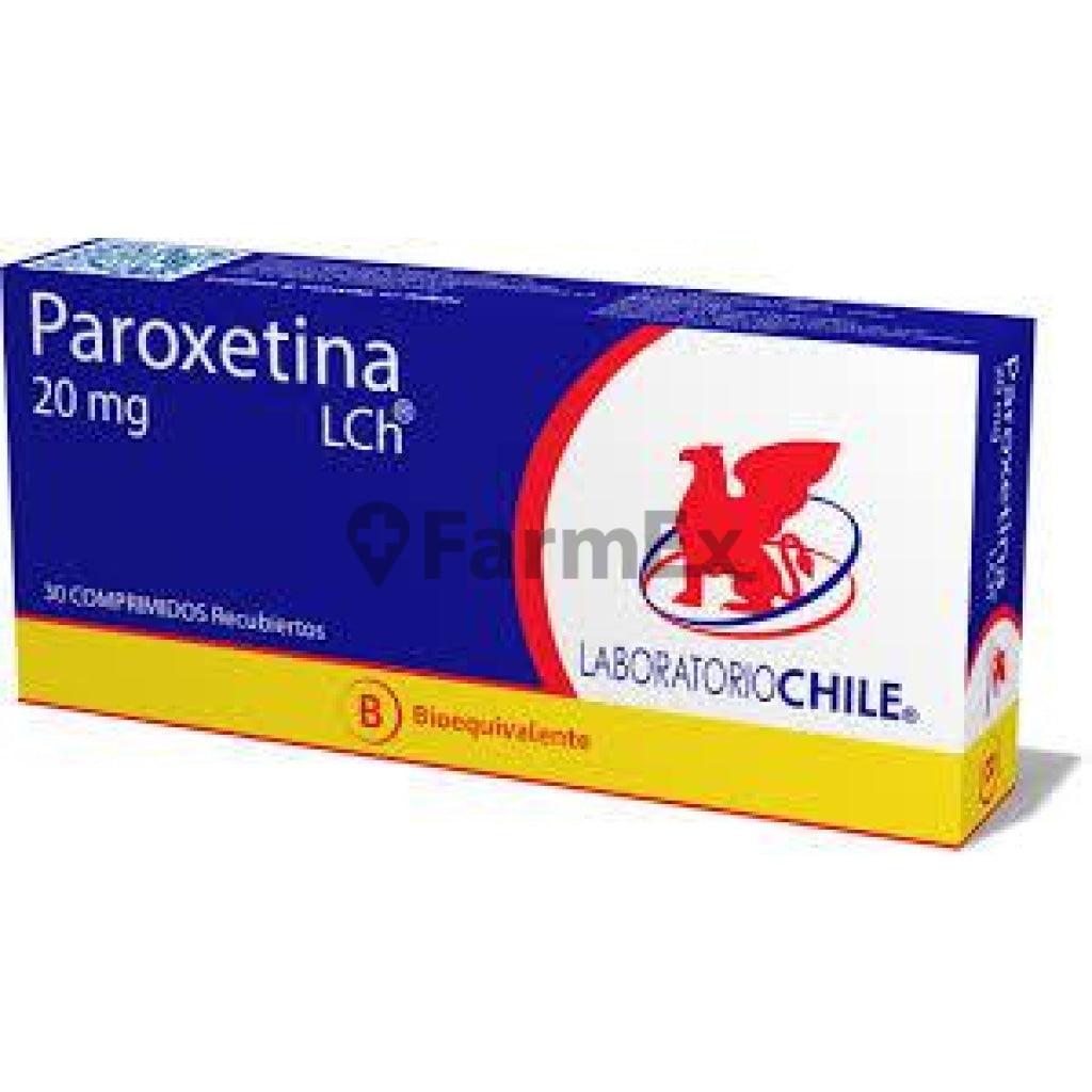 Paroxetina 20 mg x 30 comprimidos.
