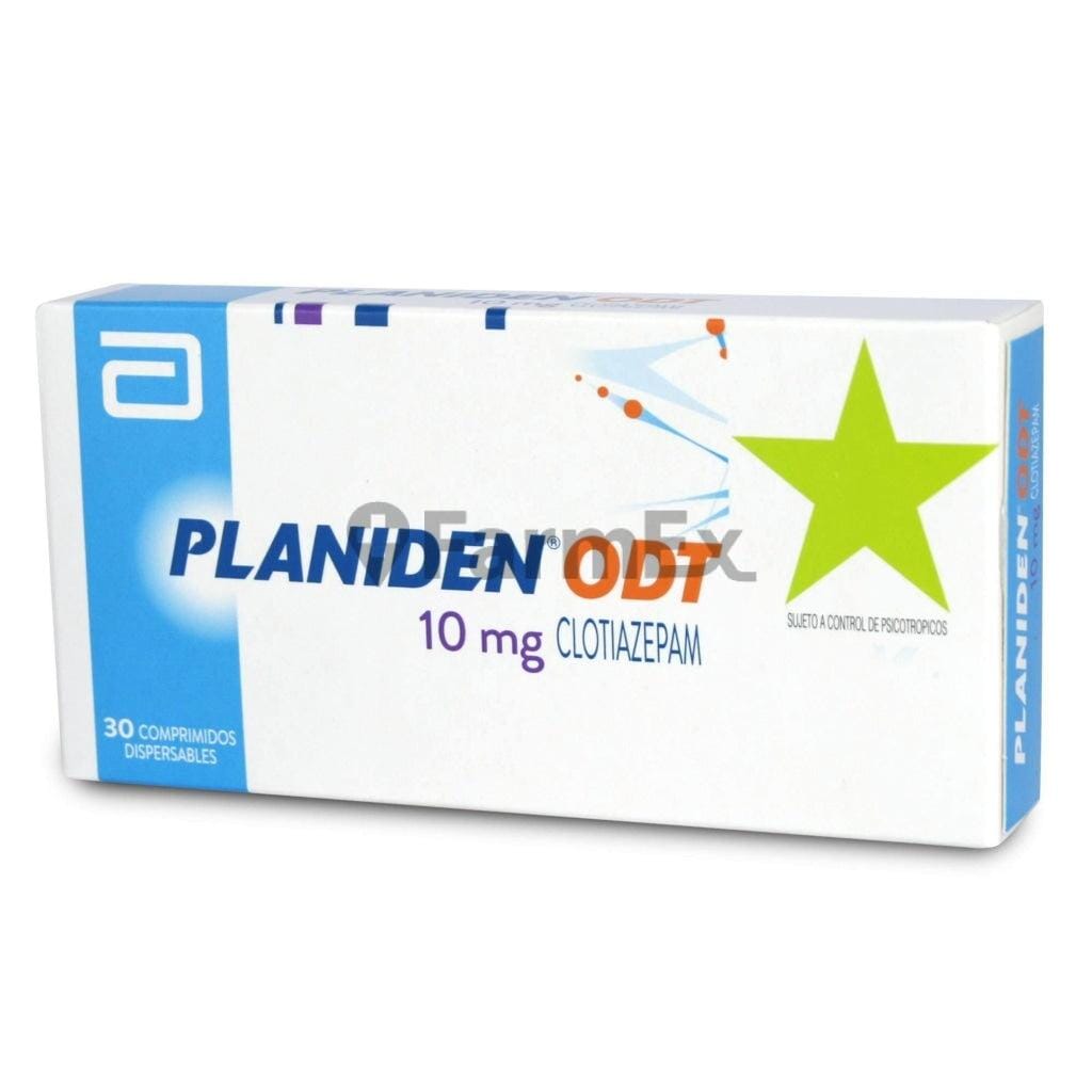 Planiden ODT (Clotiazepam) 10 mg x 30 comprimidos (Venta solo en sucursal) Farmex-Pluxee-Persistente