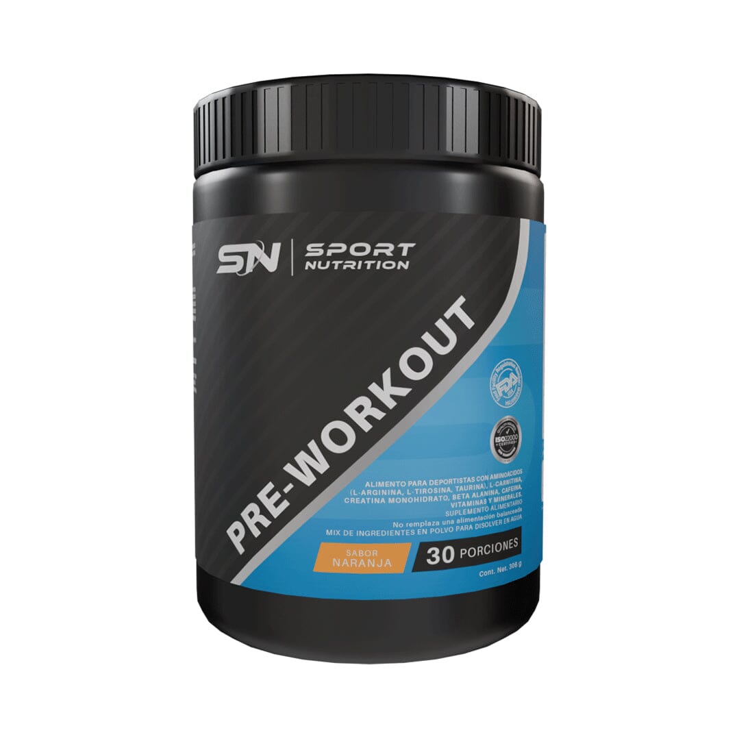 Pre workout polvo sabor naranja 30 porciones, 312 g SCL