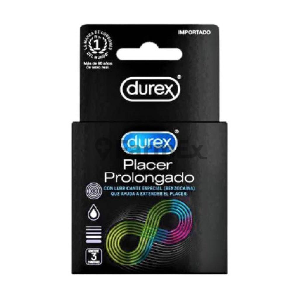 Preservativo Durex Placer prolongado x 3 unidades.