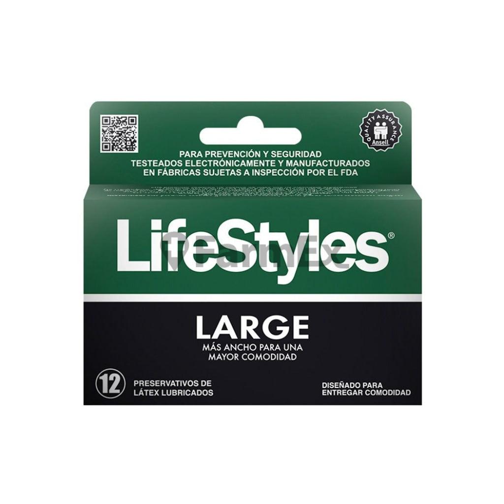 Preservativos LifeStyles Large Caja x 12 unidades.