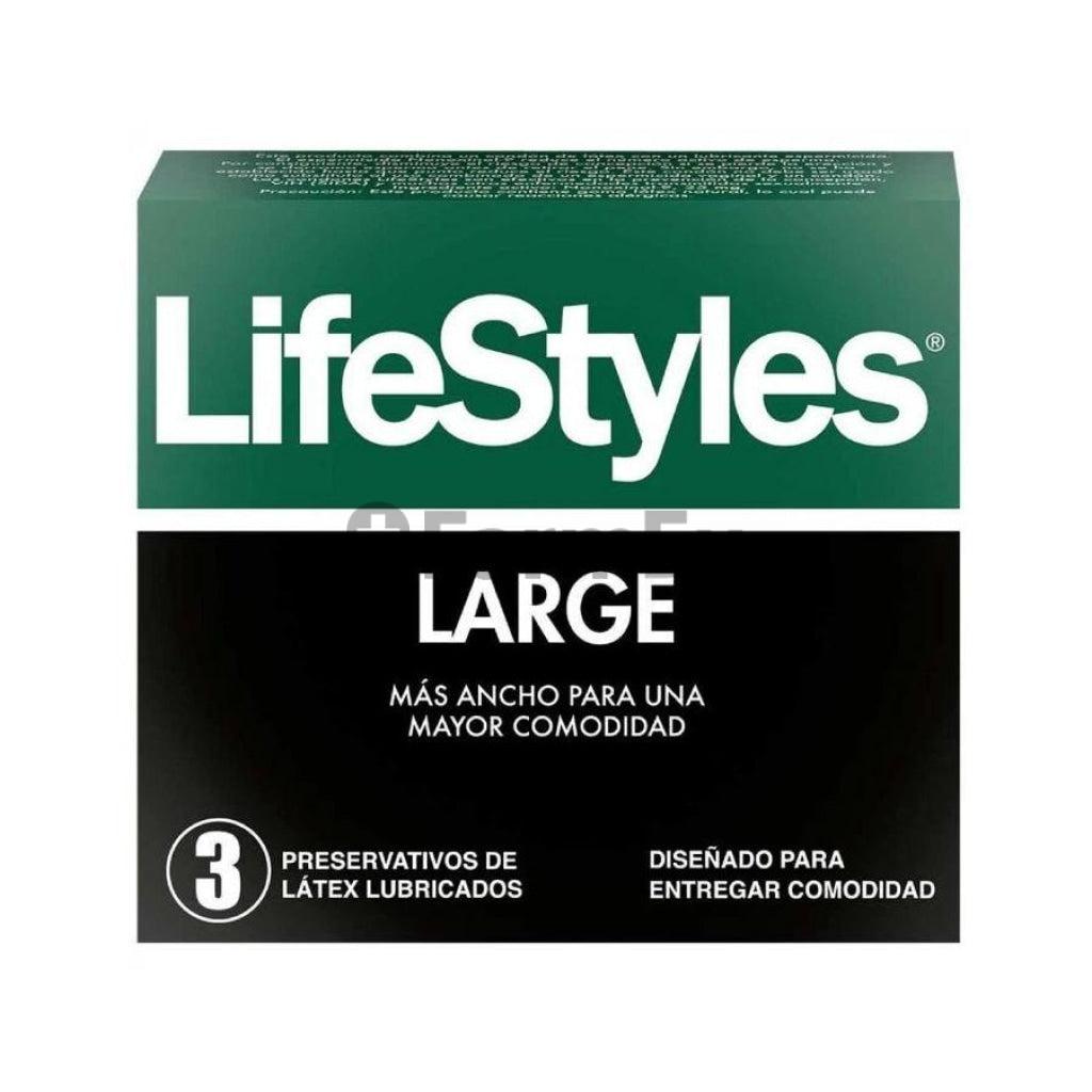 Preservativos Lifestyles Large x 3 unidades.