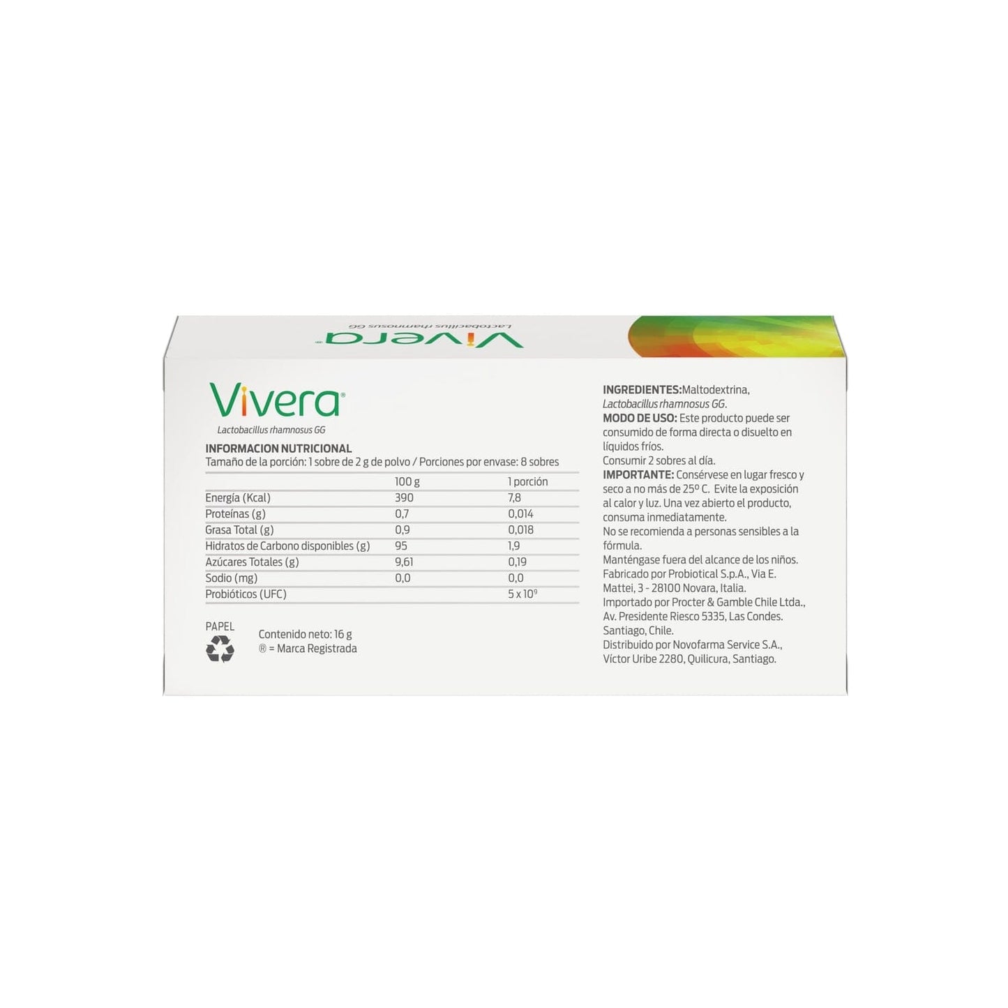 Probiotico Vivera Sobres 8 Unidades Farmex-BanMedica-Persistente