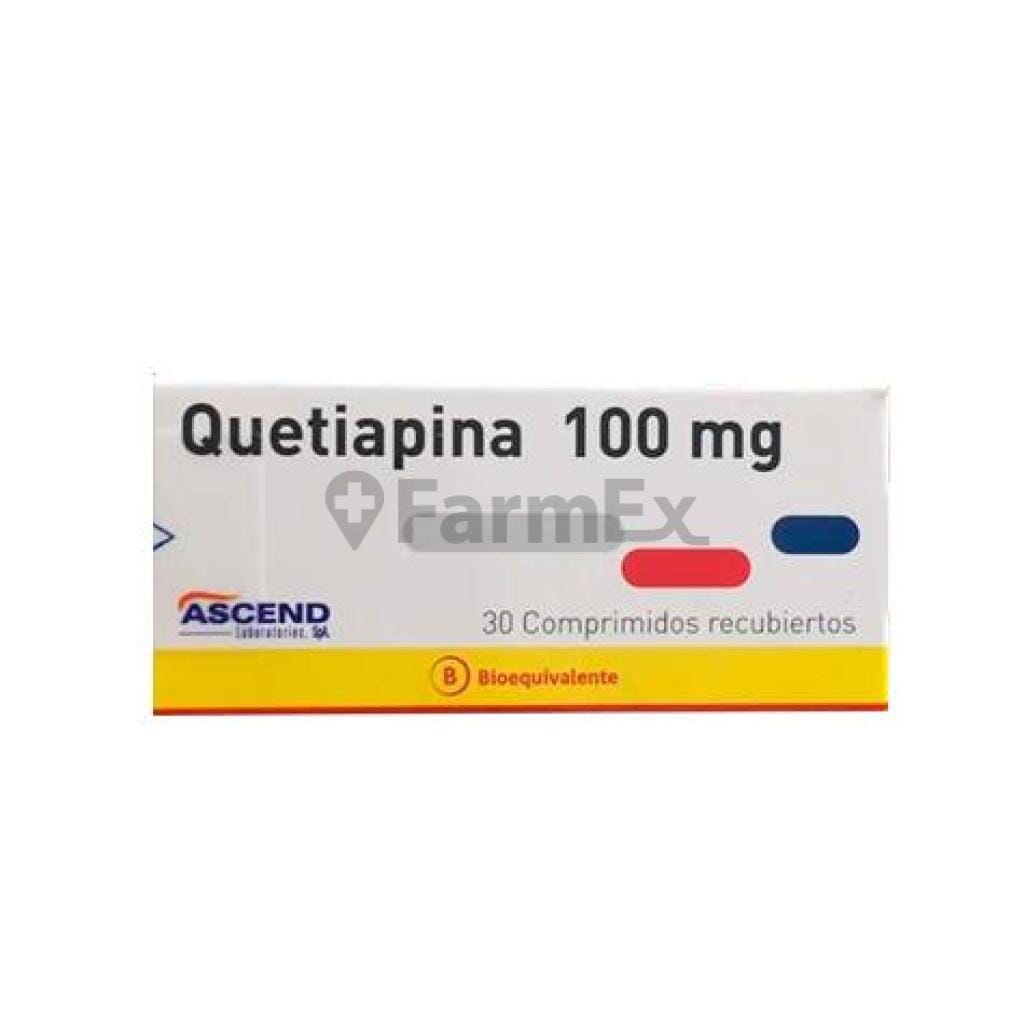 Quetiapina 100 mg x 30 comprimidos Farmex-Pluxee-Persistente