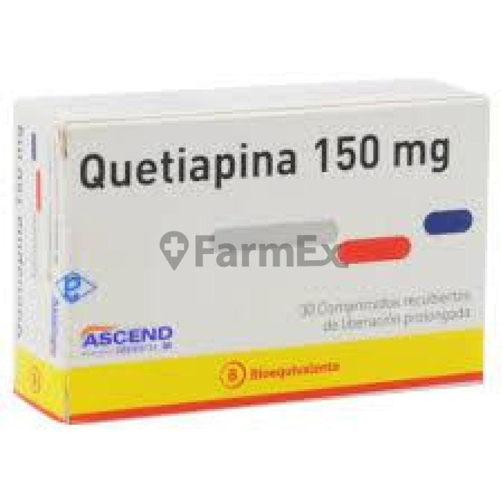 Quetiapina 150 mg Lp x 30 comprimidos. Farmex-Yapp-Programa-Boleta