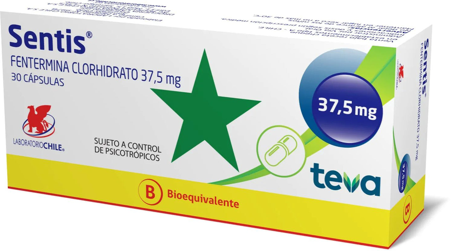 Sentis 37.5 mg x 30 cápsulas (Venta solo en sucursal) Farmex-Chile Salud-Persistente