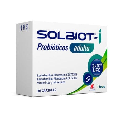 Solbiot-i Probióticos adulto x 30 cápsulas Farmex-Chile Salud-Persistente