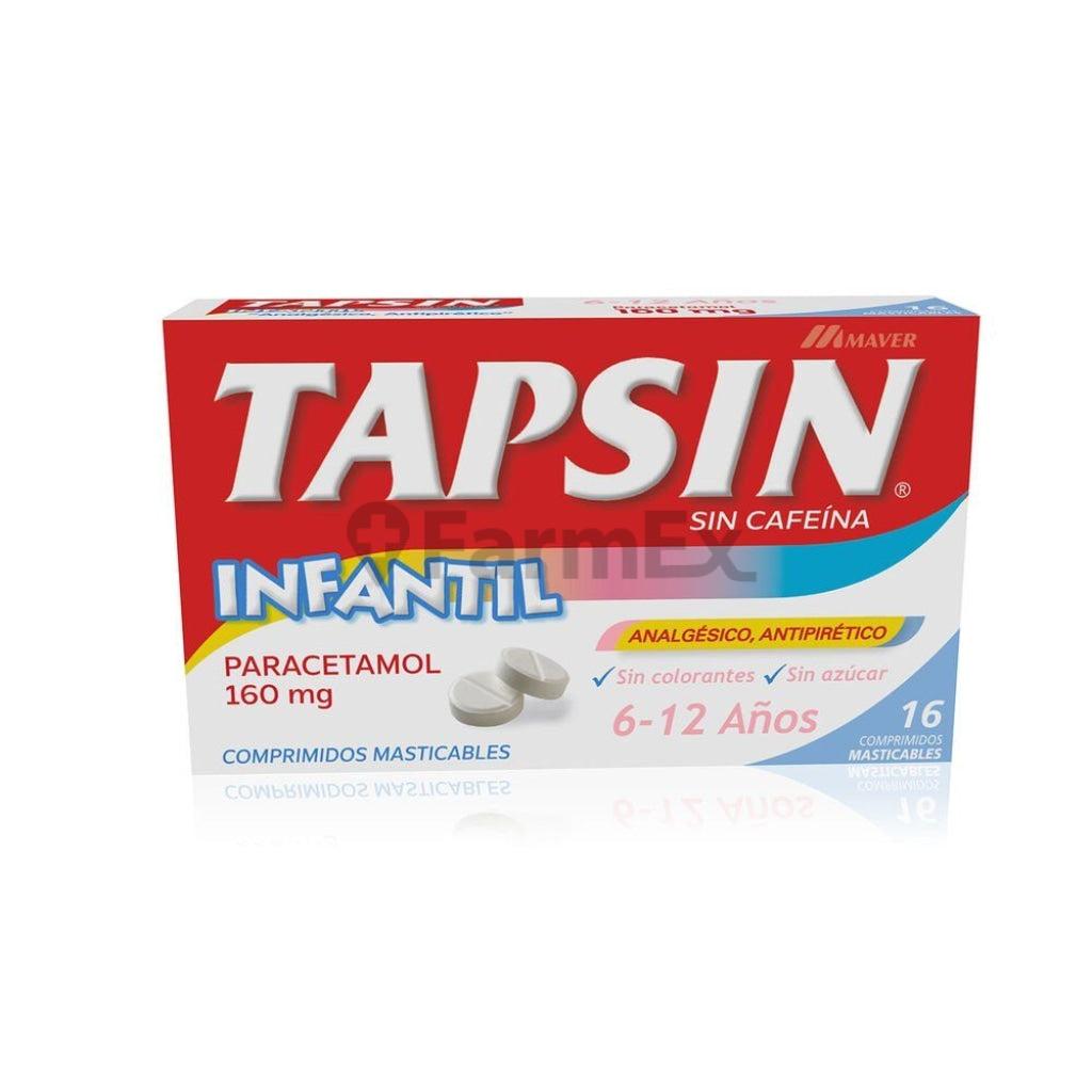 Tapsin Paracetamol Infantil 160 mg x 16 comprimidos Masticables.