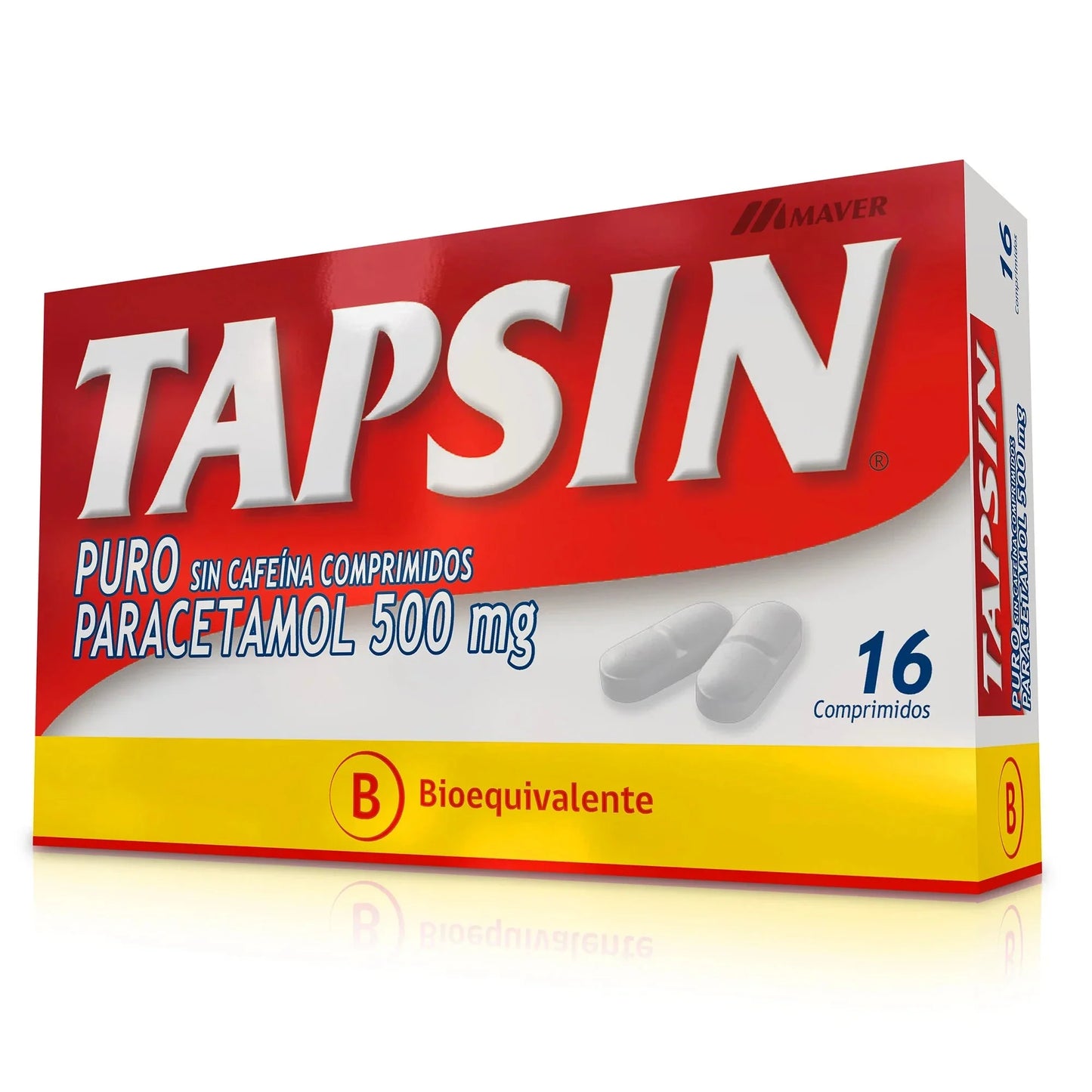 Tapsin Puro Paracetamol 500 mg x 16 comprimidos.