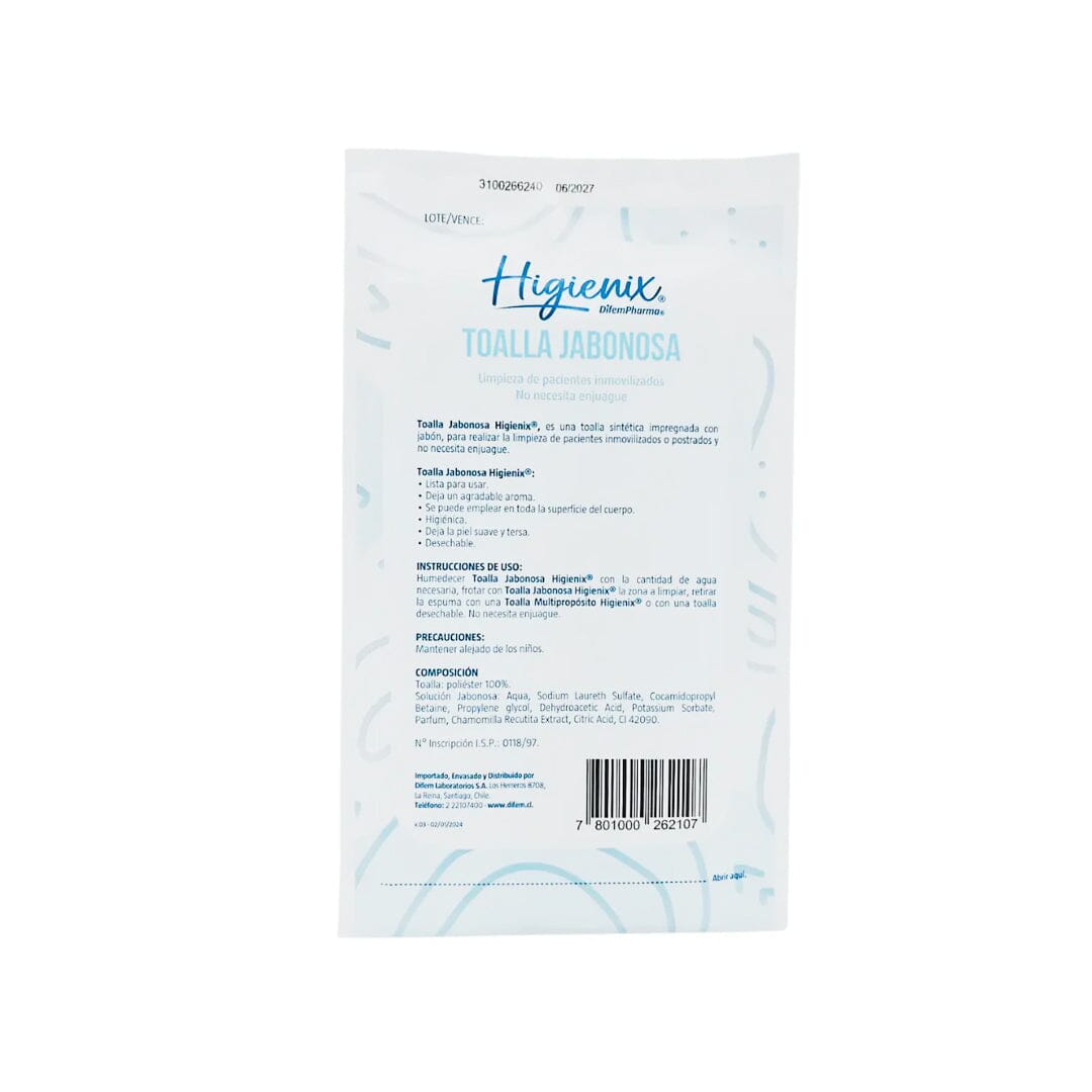 Toalla Jabonosa Higienix x 2 Unidades Farmex-Pluxee-Persistente