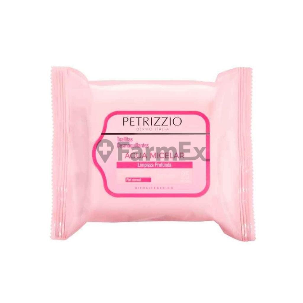 Toallitas Desmaquillantes Agua Micelar Hipoalergénico, Limpieza Profunda x 25 unidades Farmex-Pluxee-Persistente