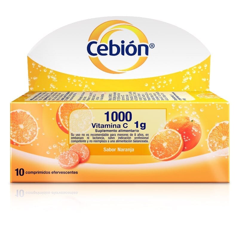 Vitamina C Cebión 1g sabor Naranja x 10 Comprimidos Efervescentes Farmex-Pluxee-Persistente