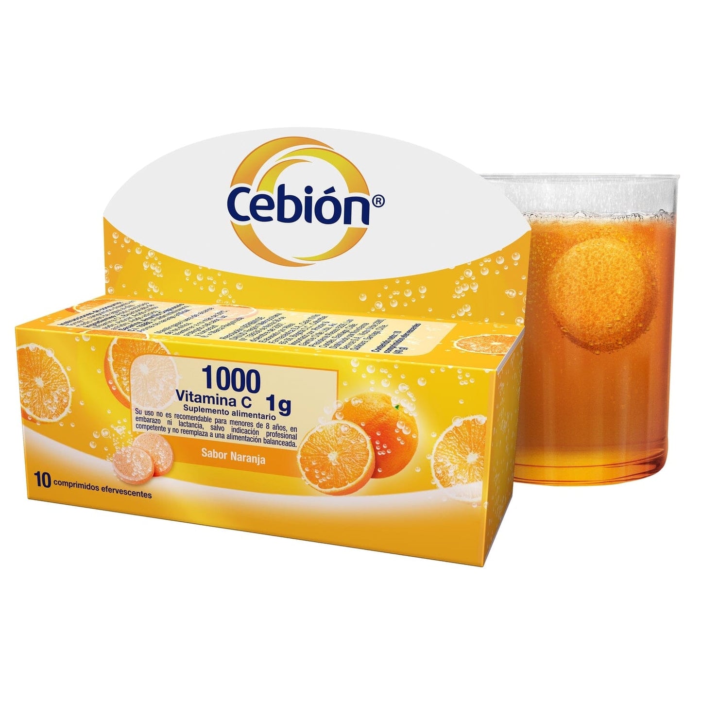 Vitamina C Cebión 1g sabor Naranja x 10 Comprimidos Efervescentes p&g