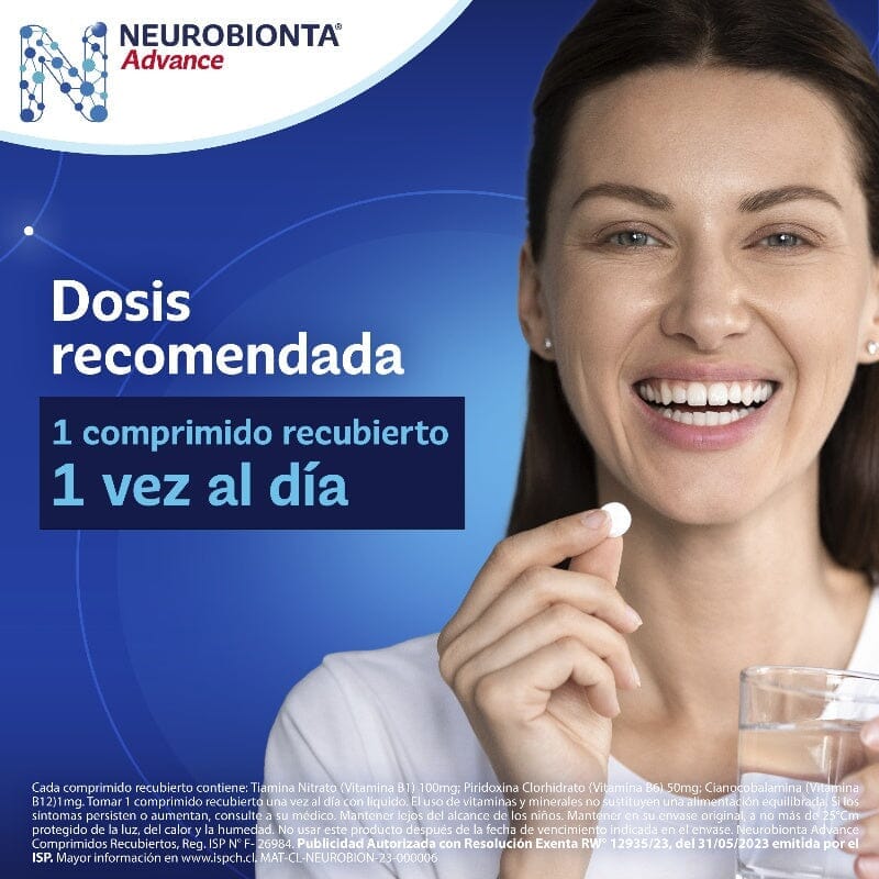 Vitaminas del Complejo B Neurobionta Advance 15 Tabletas Farmex-Fonasa-Persistente