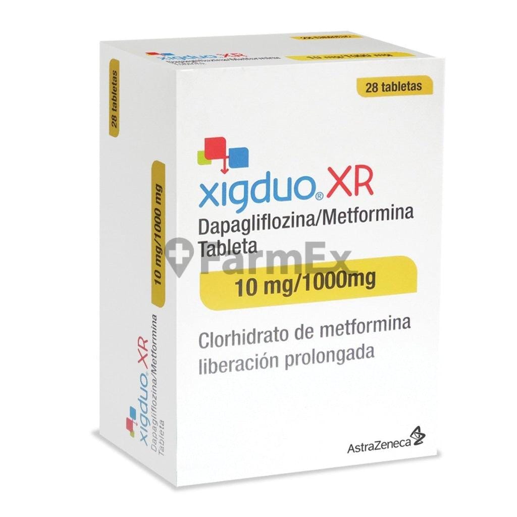 Xigduo XR 10 mg / 1000 mg x 28 comprimidos Farmex-VidaTres-Persistente