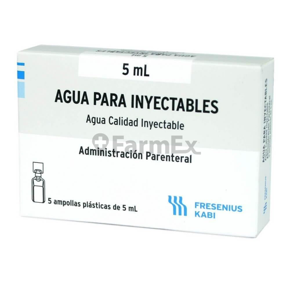 Agua para inyectables x 5 ampollas de 5 mL Fresenius Kabi