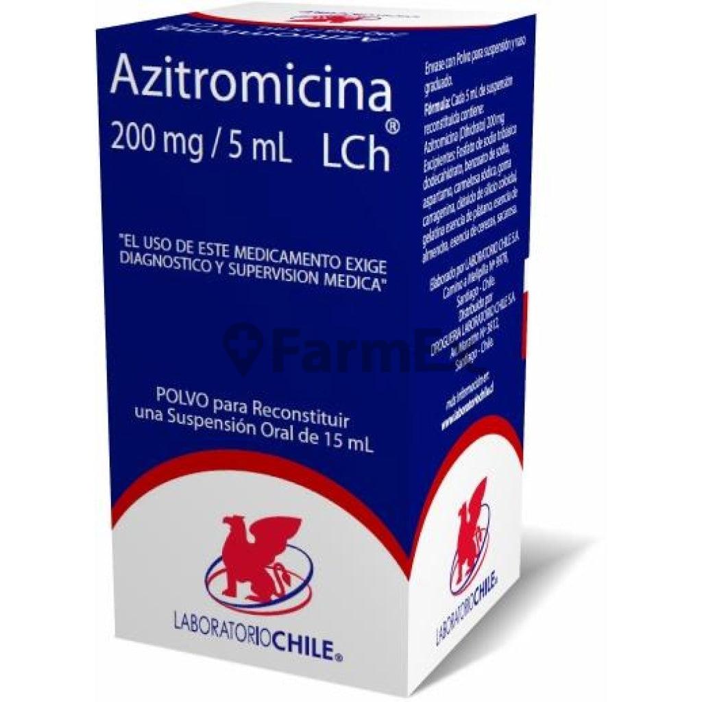 Azitromicina 200 mg. Polvo para Suspensión Oral 15 ml. LABORATORIO CHILE