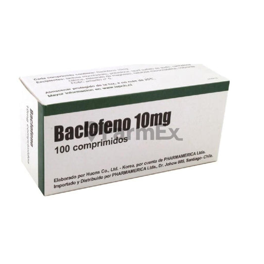 Baclofeno 10 mg x 100 comprimidos Pharmamerica