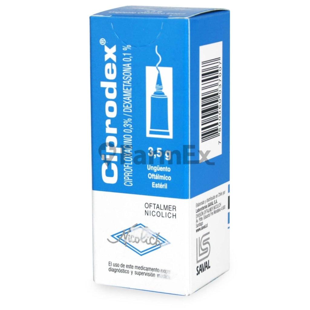 Ciprodex Unguento Oftalmico Ciprofoxacino 0,3 % / Beclometasona 0,1 % x 3,5 g LAB. SAVAL