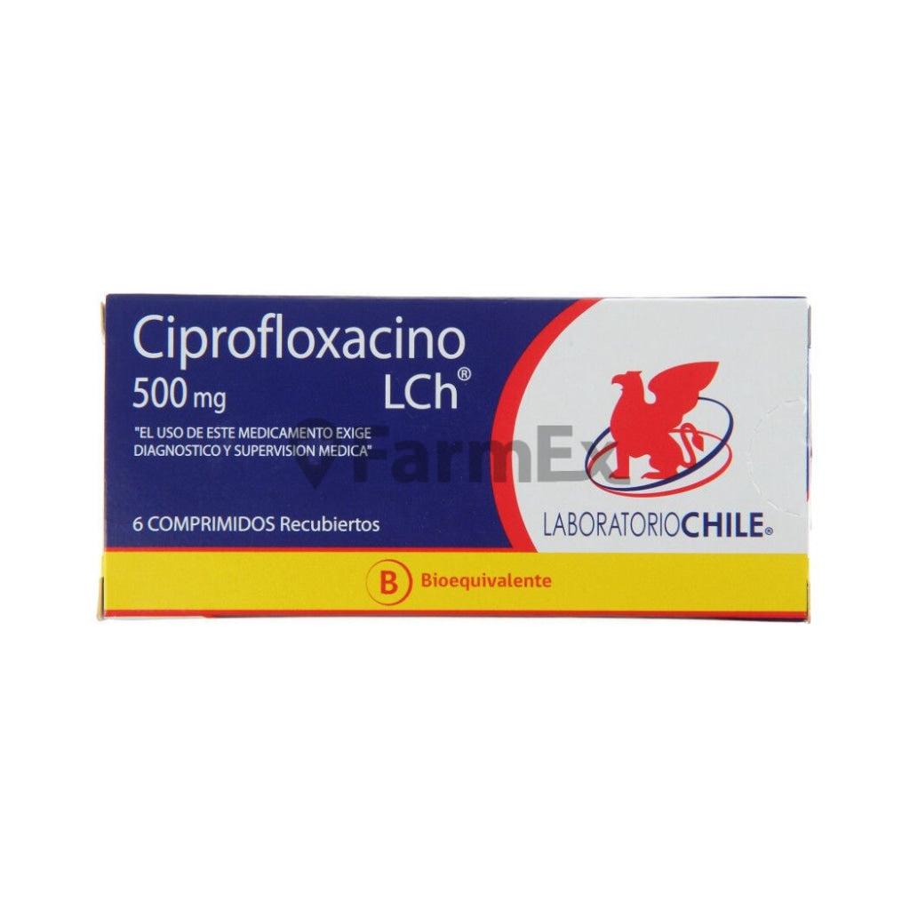 Ciprofloxacino 500 mg x 6 comprimidos LAB. CHILE
