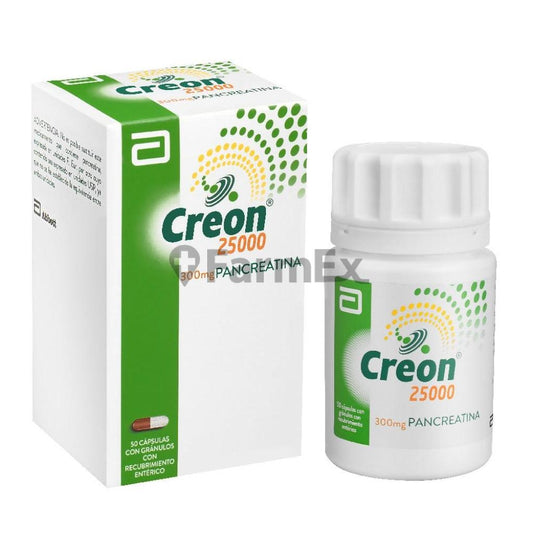 Creon 25.000 x 50 Cápsulas Con granulos con Rec. Enterico (Abbott) ABBOTT