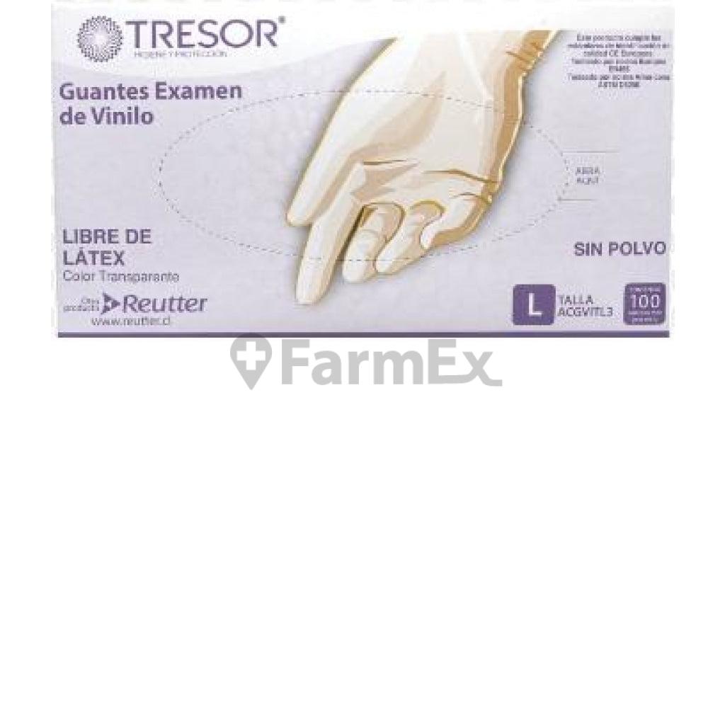 Guante Examen de Vinilo Transparente Talla L Caja x 100 Unid. (Reutter) REUTTER