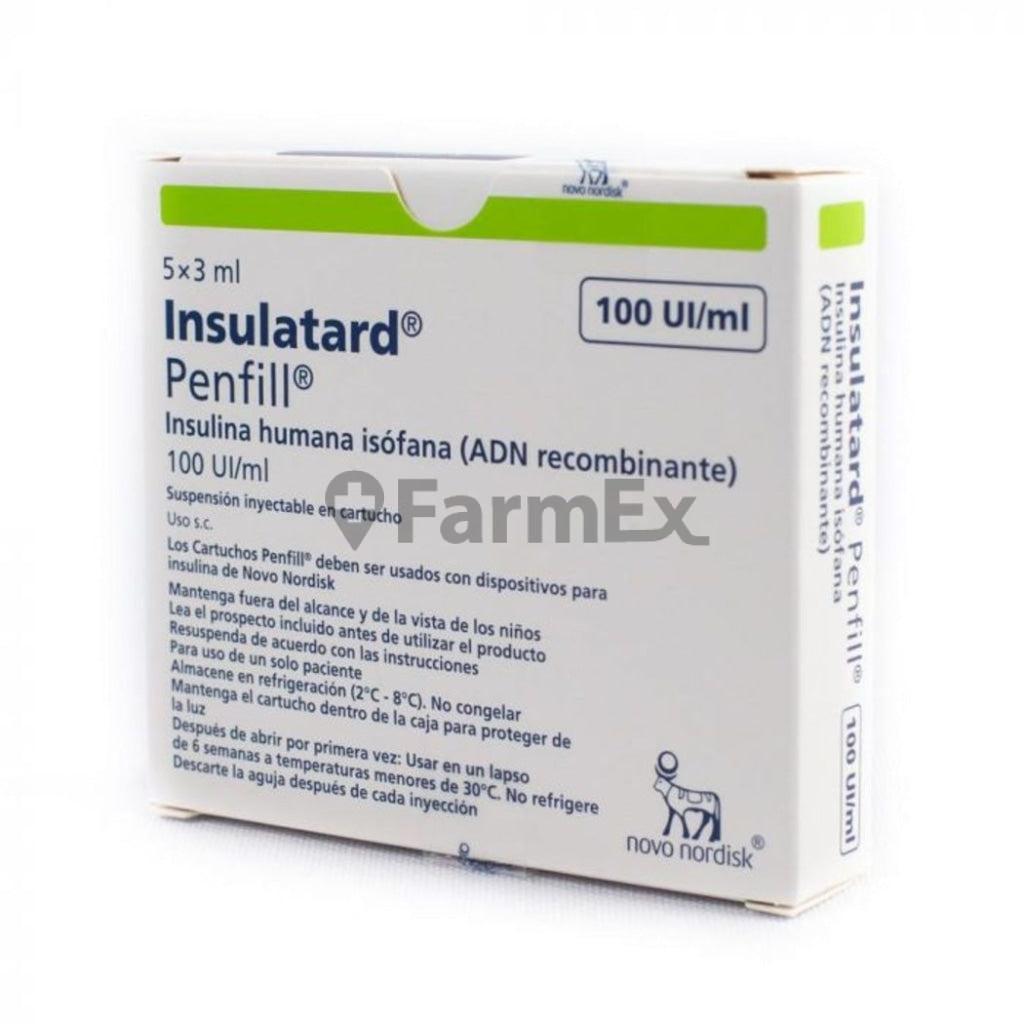 Insulatard 100 UI / ml Susp. Iny. 3 ml x 5 ampollas "Ley Cenabast" NOVONORDISK