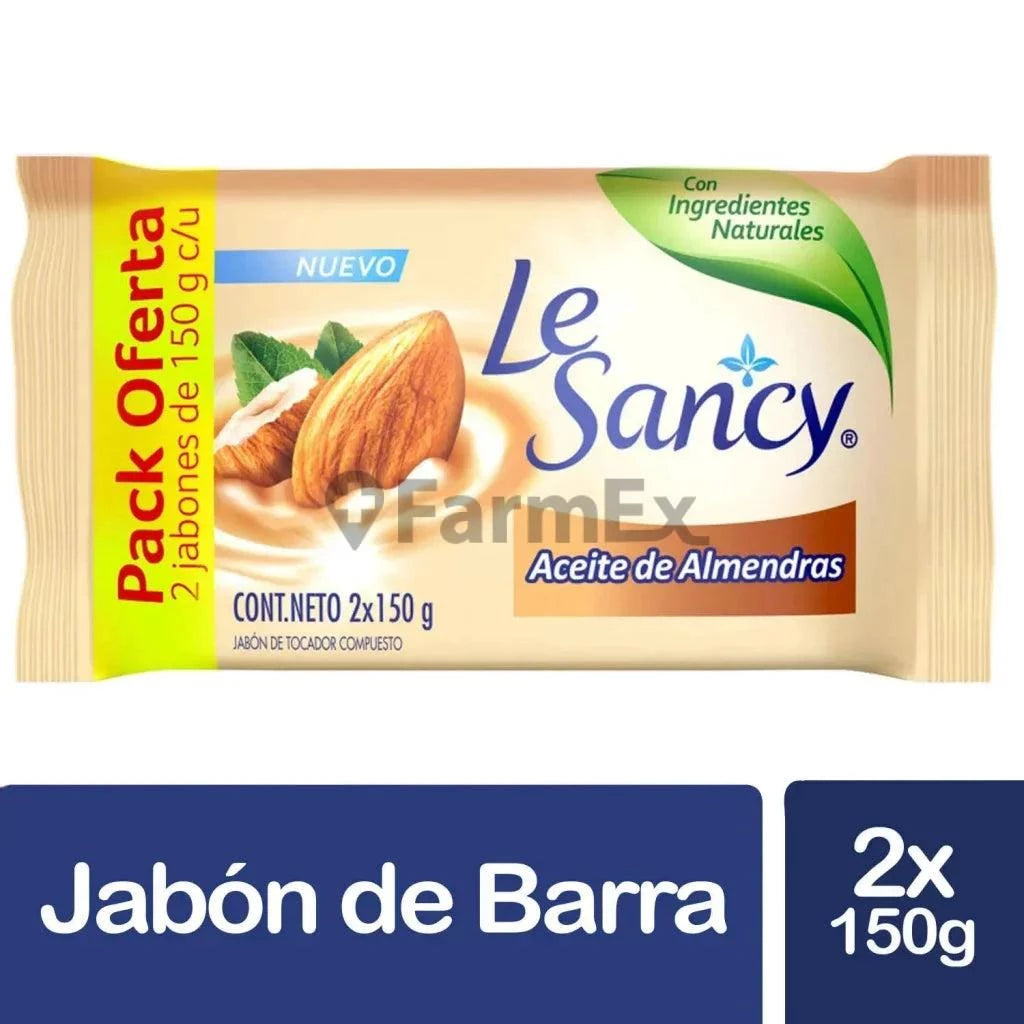Jabón en Barra "Aceite de Almendras" Pack Oferta 2 jabones x 150 g c/u Le Sancy