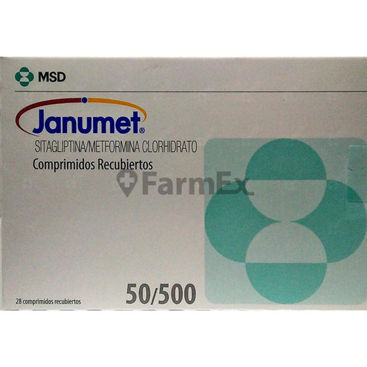Janumet 50/500 mg. x 28 Comprimidos Recubiertos MSD CHILE