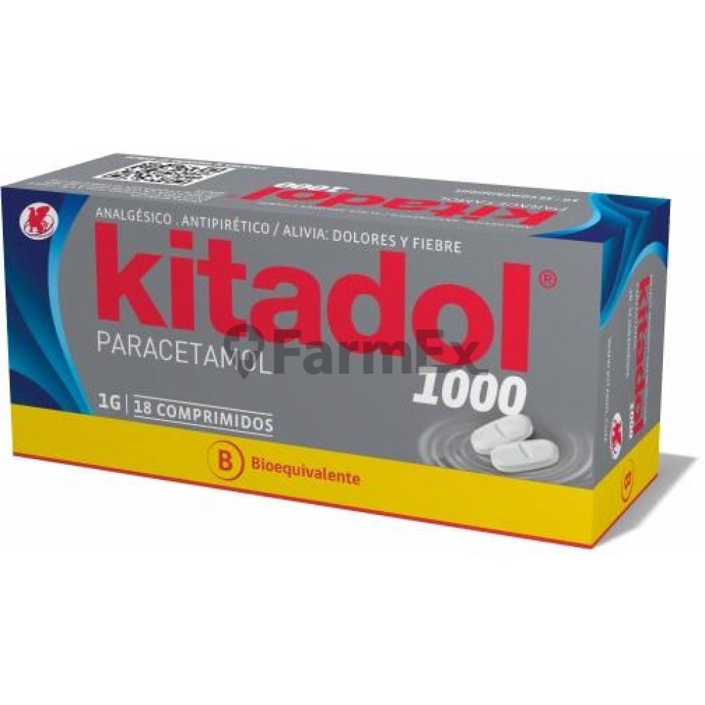 Kitadol 1 g. x 18 Comprimidos ( BE ) LABORATORIO CHILE 