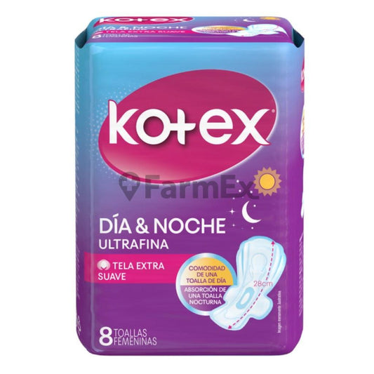 Kotex Día & Noche Ultrafina x 8 toallas kimberly