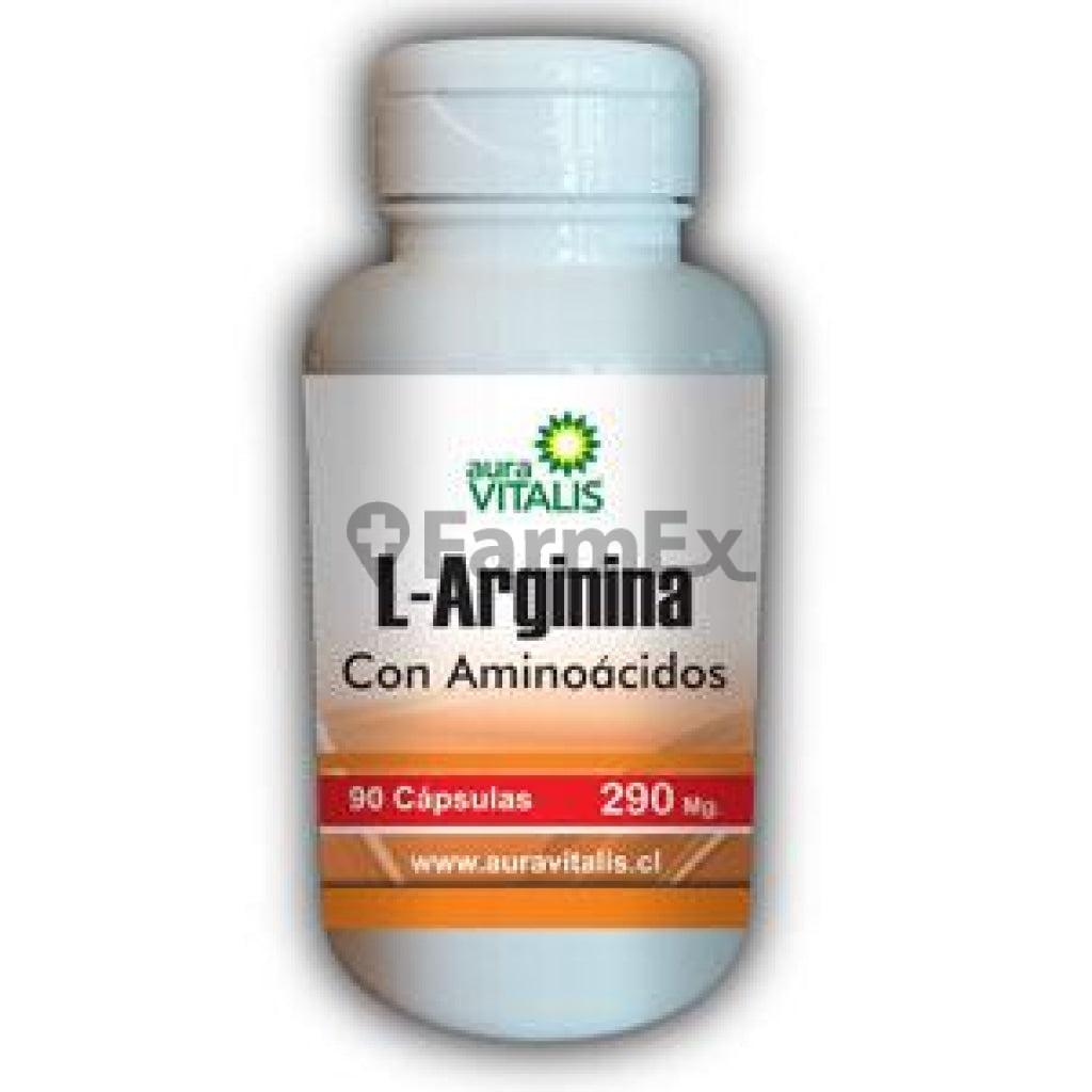 L-arginina con aminoácidos 290 mg x 90 capsulas Aura Vitalis
